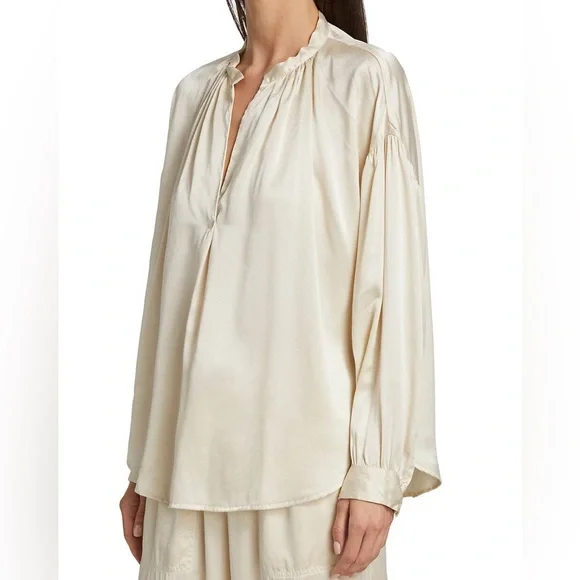 XIRENA CREAM MAYSON 100% SILK BLOUSE -Stardust - Picture 10 of 16